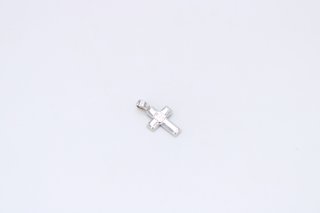 Colgante Cruz de Oro Blanco 18k