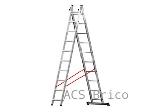 Escalera Aluminio Elite 2x9 - 2,60+2,60 M - 60-60x30mm