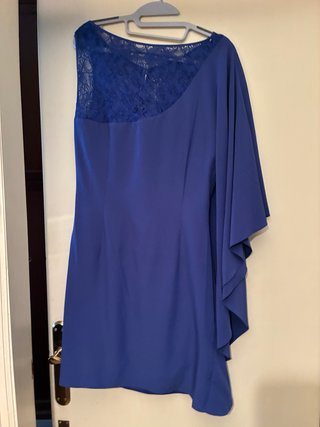 Vestido de fiesta asimétrico azul