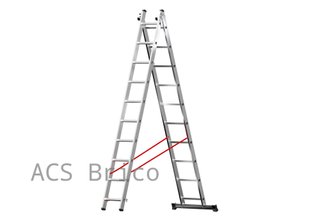 Escalera Aluminio Elite 2x7 - 2,04+2,04 M - 60-60x30mm