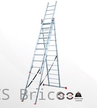 Escalera Aluminio 3x11 - 3+3+3 M - 66x25mm