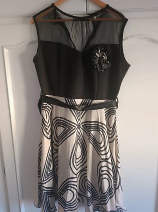 Vestido de fiesta bicolor
