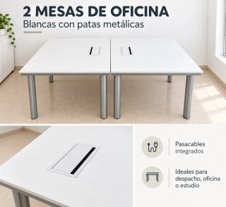 2 Mesas de oficina blancas