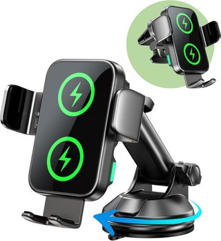 Cargador Inalámbrico Coche 15W Doble Bobina