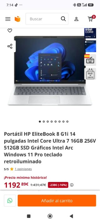 Portátil HP EliteBook 8 G1i 14
