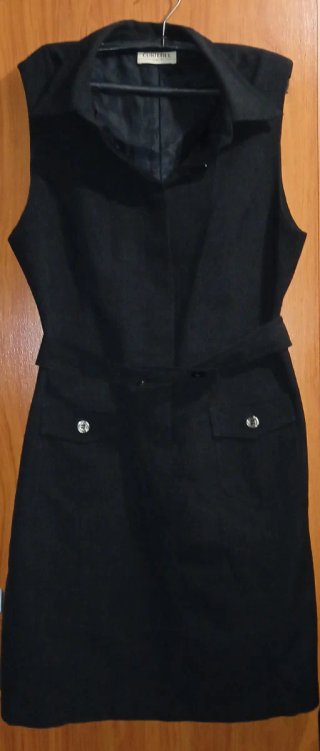 Vestido gris oscuro Cortefiel Sin Mangas