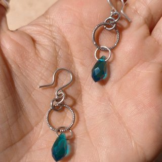 Pendientes de plata y cristal