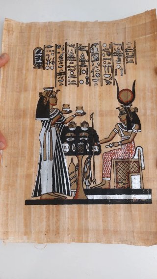 Papiro de Egipto con Escena Mitológica