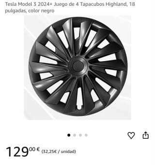 Juego 4 Tapacubos Tesla Model 3 Highland 18