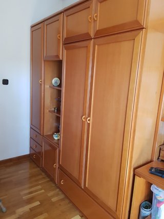 Conjunto Armario, Estanterías y Cama Abatible 90cm