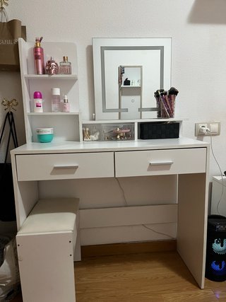 Tocador Blanco con Espejo LED