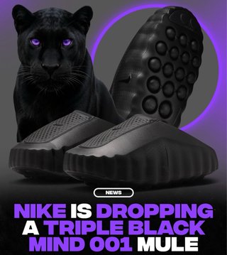 Nike Mind 001 Mule (Triple Black)  100% Original