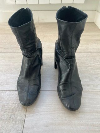 Botines de Piel Zara Negros Talla 38