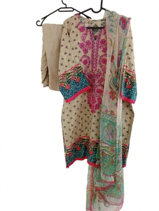 Vestido de 3 peças Khaddar de inverno