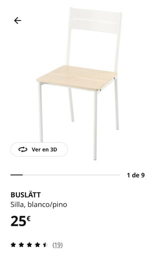 2 Sillas Ikea Buslatt Blanco/Pino