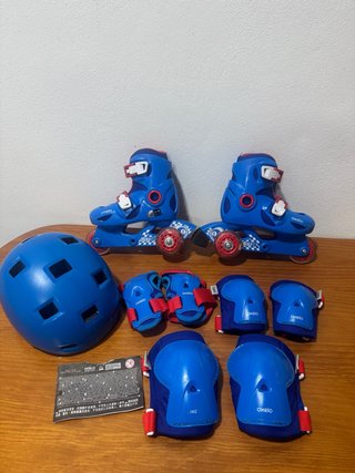 Patines Ajustables Oxelo Talla 26-28 y Proteccione