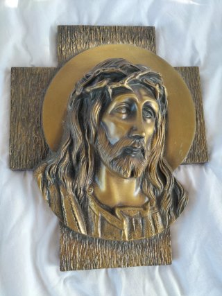 Cabeza de Cristo en Bronce Vintage