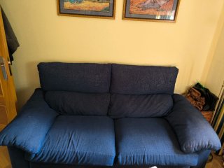 Sofá Cama Azul de Tela