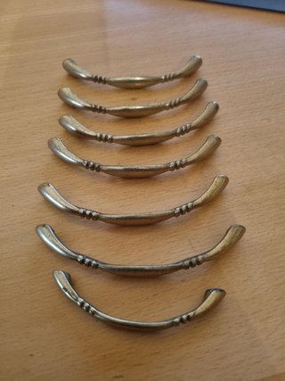 Set di 7 maniglie vintage color oro