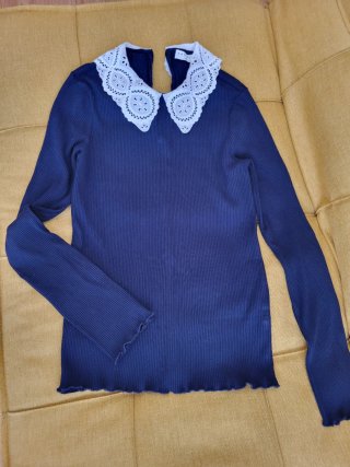 Jersey fino Sandro azul con cuello