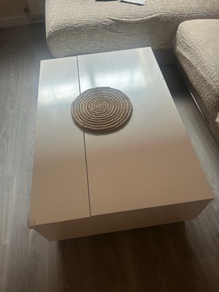 Mesa auxiliar elevable blanca