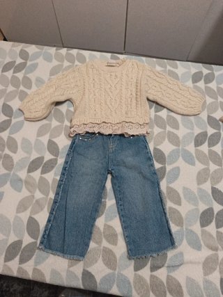 Conjunto Zara: Jersey de punto y vaqueros