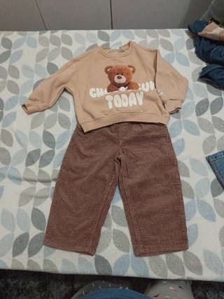 Conjunto Zara Beige y Marrón