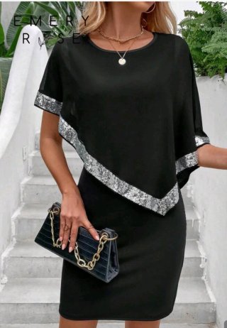 Vestido de fiesta negro Emery Rose