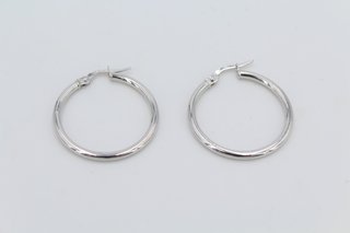 Pendientes Aro Medianos Oro Blanco 18k.R:04-00283