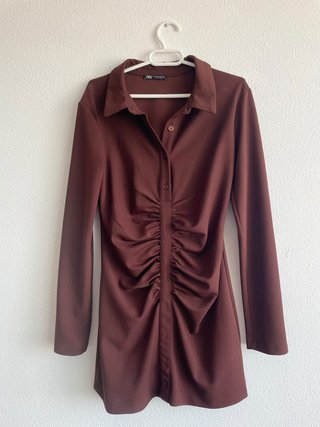 Vestido Zara Marrón Chocolate Talla M