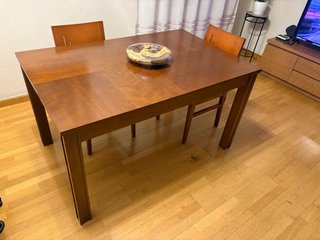 Mesa de comedor extensible de madera