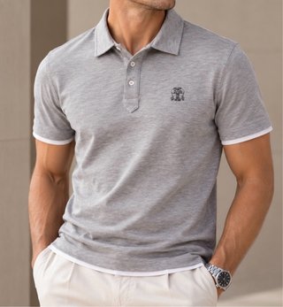 Polo Brunello Cucinelli Gris Talla S