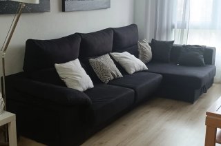 Sofá Chaise Longue Negro