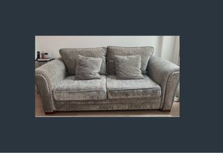 Sofá de Terciopelo Gris