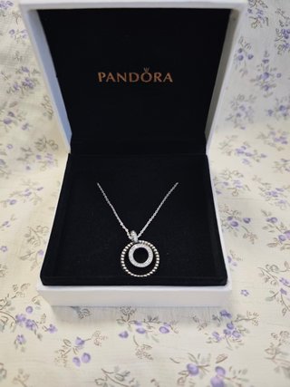 Collar Pandora Doble Anillo con Circonitas
