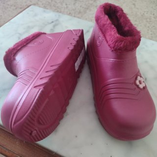 Botas de agua rosas con forro