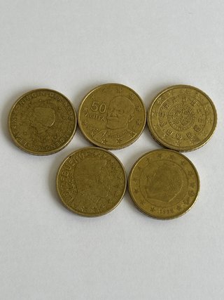 Lote de 5 Monedas de 50 Céntimos