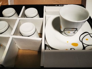 juego de cafe 6 tazas y 6 platos moderno nuevo