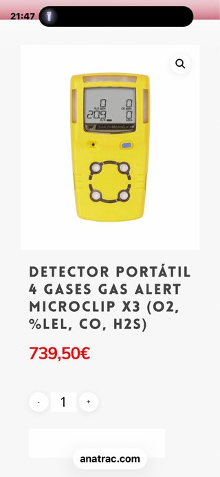 Detector Portátil 4 Gases GasAlert MicroClip X3