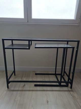 Mesa Escritorio de Cristal y Metal