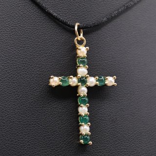 Cruz de Oro 18k con Piedras