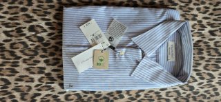 Camisa de vestir Emidio Tucci azul y blanca