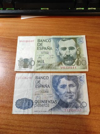 Billetes de 1000 y 500 Pesetas (1979)