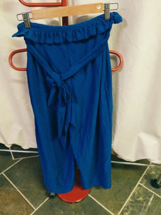 Pantalón Azul Eléctrico con Volante Talla Única