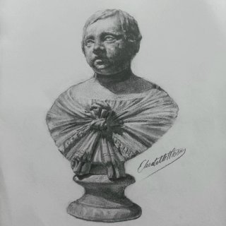 Dibujo a lápiz: busto infantil