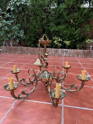 Lámpara Vintage de Bronce Estilo Francés
