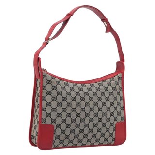 GUCCI GG Canvas Shoulder Bag Navy Gold 001 4205