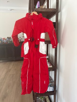 Mono de esquí infantil rojo y blanco