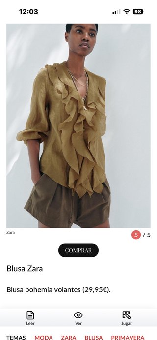 Blusa Zara con Volantes a estrenar , sin etiqueta.