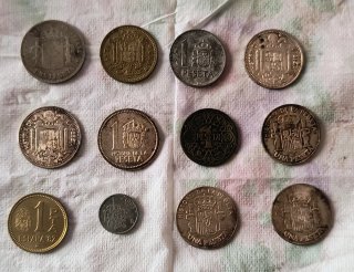 Lote de 11 monedas de 1 peseta